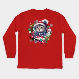 Meowy Christmas Kids Long Sleeve T-Shirt